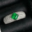 14K GOLD 1.70 CTW VIVID GREEN NATURAL EMERALD & DIAMOND RING