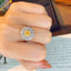 14K GOLD 0.80 CTW NATURAL YELLOW DIAMOND & DIAMOND RING