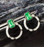 14K GOLD 1.41 CTW NATURAL EMERALD & DIAMOND EARRINGS