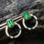 14K GOLD 1.41 CTW NATURAL EMERALD & DIAMOND EARRINGS