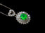 14K GOLD 1.86 CTW VIVID GREEN NATURAL EMERALD & DIAMOND NECKLACE