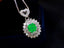 14K GOLD 1.86 CTW VIVID GREEN NATURAL EMERALD & DIAMOND NECKLACE