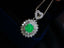 14K GOLD 1.86 CTW VIVID GREEN NATURAL EMERALD & DIAMOND NECKLACE