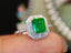 14K GOLD 1.17 CTW VIVID GREEN NATURAL EMERALD & DIAMOND RING