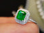 14K GOLD 1.17 CTW VIVID GREEN NATURAL EMERALD & DIAMOND RING