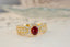 14K GOLD 0.91 CTW VIVID RED NATURAL RUBY & DIAMOND RING