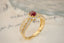 14K GOLD 0.91 CTW VIVID RED NATURAL RUBY & DIAMOND RING