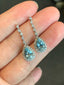 14K GOLD 2.94 CTW NATURAL AQUAMARINE & DIAMOND EARRINGS