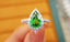 14K GOLD 2.09 CTW VIVID GREEN NATURAL TSAVORITE & DIAMOND RING