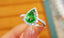 14K GOLD 2.09 CTW VIVID GREEN NATURAL TSAVORITE & DIAMOND RING