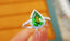 14K GOLD 2.09 CTW VIVID GREEN NATURAL TSAVORITE & DIAMOND RING