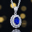 14K GOLD 0.94 CTW VIVID BLUE NATURAL SAPPHIRE & DIAMOND PENDANT