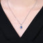 14K GOLD 0.94 CTW VIVID BLUE NATURAL SAPPHIRE & DIAMOND PENDANT