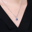 14K GOLD 0.94 CTW VIVID BLUE NATURAL SAPPHIRE & DIAMOND PENDANT