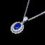 14K GOLD 0.94 CTW VIVID BLUE NATURAL SAPPHIRE & DIAMOND PENDANT