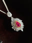 14K GOLD 1.05 CT INTENSE RED NATURAL RUBY & DIAMOND PENDANT