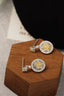 14K GOLD 1.30 CT NATURAL YELLOW DIAMOND & DIAMOND EARRINGS