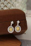 14K GOLD 1.30 CT NATURAL YELLOW DIAMOND & DIAMOND EARRINGS