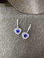 14K GOLD 3.68 CTW NATURAL SAPPHIRE & DIAMOND EARRINGS