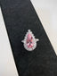 14K GOLD 4.70 CTW VIVID PINK NATURAL MORGANITE & DIAMOND RING/PENDANT