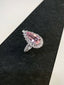 14K GOLD 4.70 CTW VIVID PINK NATURAL MORGANITE & DIAMOND RING/PENDANT