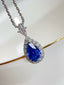 14K GOLD 2.61 CTW NATURAL SAPPHIRE & DIAMOND PENDANT