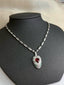 14K GOLD 1.10 CT NATURAL RUBY & DIAMOND NECKLACE