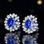 14K GOLD 3.06 CTW NATURAL SAPPHIRE & DIAMOND EARRINGS