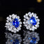 14K GOLD 3.06 CTW NATURAL SAPPHIRE & DIAMOND EARRINGS