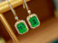 14K GOLD 1.99 CTW VIVID GREEN NATURAL EMERALD & DIAMOND EARRINGS