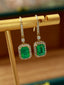 14K GOLD 1.99 CTW VIVID GREEN NATURAL EMERALD & DIAMOND EARRINGS