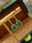 14K GOLD 1.99 CTW VIVID GREEN NATURAL EMERALD & DIAMOND EARRINGS