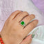 14K GOLD 2.00 CT NATURAL EMERALD & DIAMOND RING
