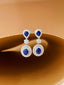 14K GOLD 3.46 CTW NATURAL SAPPHIRE & DIAMOND EARRINGS