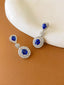 14K GOLD 3.46 CTW NATURAL SAPPHIRE & DIAMOND EARRINGS