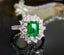 14K GOLD 1.70 CT VIVID GREEN NATURAL EMERALD & DIAMOND RING/PENDANT( WITHOUT CHAIN )