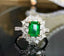 14K GOLD 1.70 CT VIVID GREEN NATURAL EMERALD & DIAMOND RING/PENDANT( WITHOUT CHAIN )