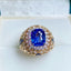 14K GOLD 5.29 CTW NATURAL SAPPHIRE & SAPPHIRE RING