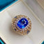 14K GOLD 5.29 CTW NATURAL SAPPHIRE & SAPPHIRE RING