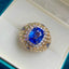 14K GOLD 5.29 CTW NATURAL SAPPHIRE & SAPPHIRE RING