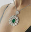 14K GOLD 1.99 CTW VIVID GREEN NATURAL EMERALD & DIAMOND PENDANT( WITHOUT CHAIN )