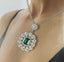 14K GOLD 1.99 CTW VIVID GREEN NATURAL EMERALD & DIAMOND PENDANT( WITHOUT CHAIN )