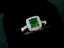 14K GOLD 0.94 CTW VIVID GREEN NATURAL EMERALD & DIAMOND RING