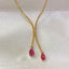 14K GOLD 0.70 CTW NATURAL RUBY & DIAMOND NECKLACE