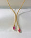 14K GOLD 0.70 CTW NATURAL RUBY & DIAMOND NECKLACE