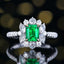 14K GOLD 1.86 CTW VIVID GREEN NATURAL EMERALD & DIAMOND RING/PENDANT( WITHOUT CHAIN )