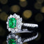 14K GOLD 1.86 CTW VIVID GREEN NATURAL EMERALD & DIAMOND RING/PENDANT( WITHOUT CHAIN )