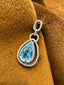 14K GOLD 1.66 CT NATURAL AQUAMARINE & DIAMOND PENDANT( WITHOUT CHAIN )