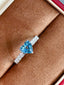 14K GOLD 1.40 CTW NATURAL AQUAMARINE & DIAMOND RING