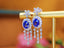 14K GOLD 3.21 CTW NATURAL SAPPHIRE & DIAMOND EARRINGS